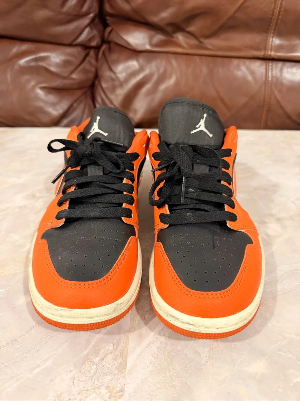 Jordan Men's Low-Top Sneakers in Orange and Black